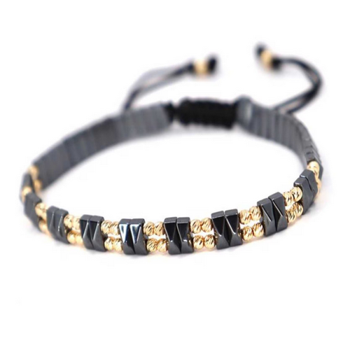 Brățara Reglabilă Black-Gold & Hematit