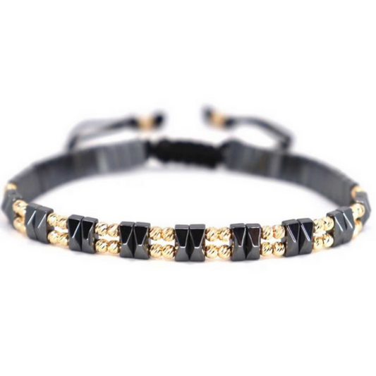 Brățara Reglabilă Black-Gold & Hematit