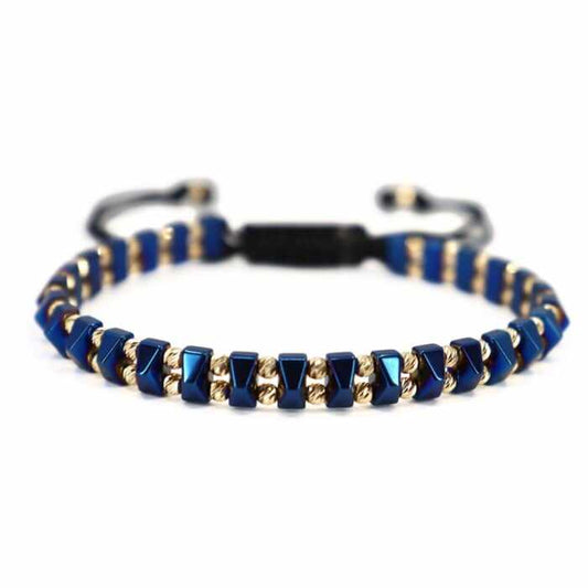Brățara Reglabilă Blue-Gold & Hematit